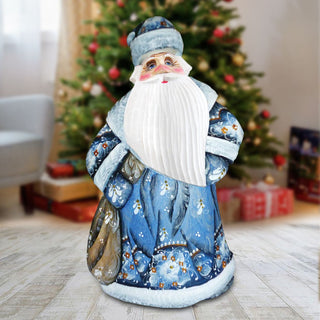Dancing Santa in Blue Hand-Painted WOODCARVED Masterpiece by G. DeBrekht - Christmas Decor - 8201011 *** PRE-ORDER - Handmade Just for You! ***