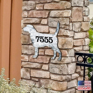 Dog Wooden Custom House Number Sign - Pets Dog and Cats Decor - Handcrafted Wooden Handcrafted Wooden Address Sign - MA98121