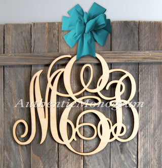 Wooden Personalized Monogram - Home Decor - Wedding Decor - Initial Door Hanger - Nursery Personalized Monogram - Milen Script