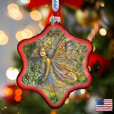 Butterfly Princess Glass Ornament by Josephine Wall - Easter Spring Decor - 755-408-JW