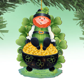 Lepricon's Pot Full of Gold Wooden Ornaments by Jamie Mills-Price - Celtic Decor - 8457707-MP