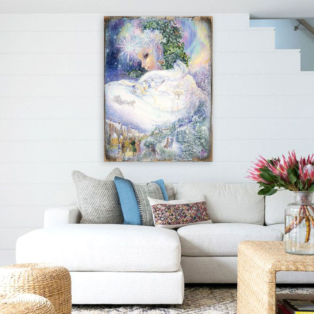 Snow Queen Fantasy Wooden Wall Art by Josephine Wall - Fantasy Decor - 852143-JW