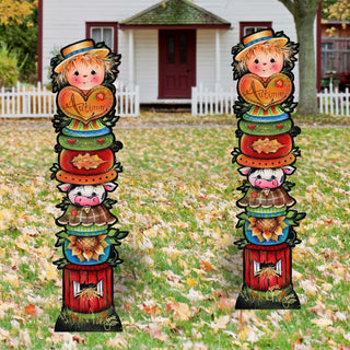 For the Love of Autumn Set of 2 Walkway Greeters Outdoor Decor by Jamie Mills-Price - Halloween Thanksgiving Decor - 8457804F-S2