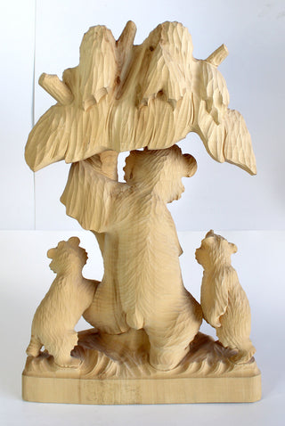 One-of-a-Kind Bear Family Wood Carved Figurine 18