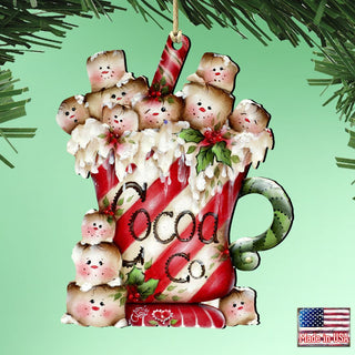 Marshmallow Cocoa Company Wooden Ornaments by Jamie Mills-Price - Christmas Decor - 8457513