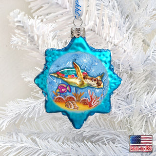 Turtle Mercury Glass Ornament by G. DeBrekht - Coastal Holiday Decor - 775479