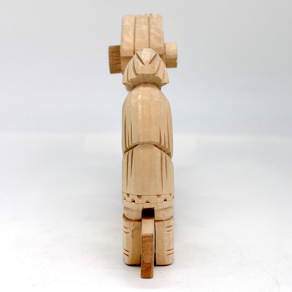 One-of-a-Kind Tug-of-War Game Wood Carved Figurine with Motion - Nature Wood Carving