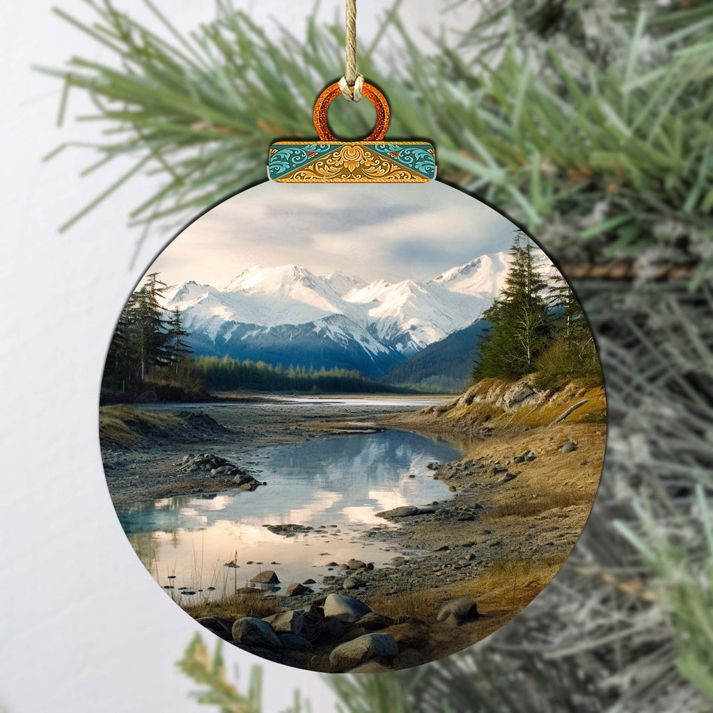 The Majesty of Alaskan Wilderness Wooden Ornaments by G.Debrekht - Wildlife Holiday Decor - 870074