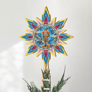 Coastal Nutcracker Tree Topper Wooden Decor by G. Debrekht - Coastal Holiday Decor - 895113