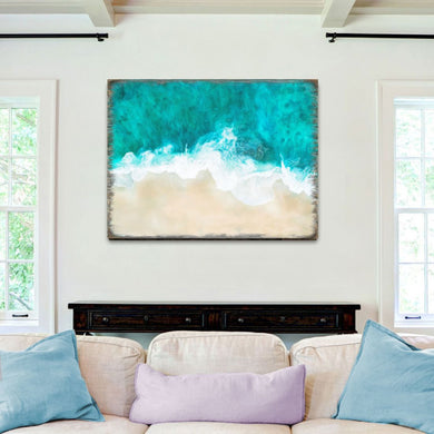 Ocean Shore Art Wooden Wall Art by Nature Wonders - Nature Wildlife Decor - 95398B