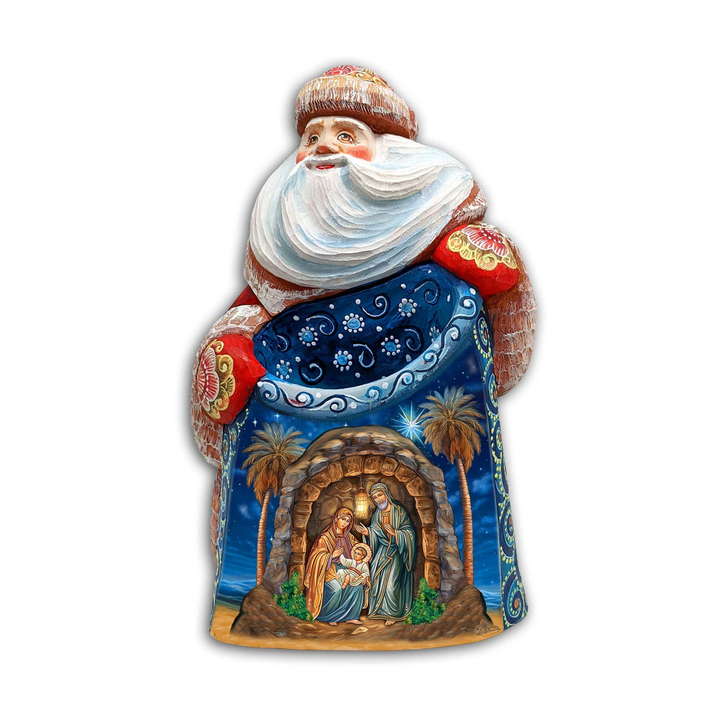 Classic Nativity Santa Hand-Painted WOODCARVED Masterpiece Figurine by G. DeBrekht - Nativity Holiday Decor - 8203021 *** PRE-ORDER - Handmade Just for You! ***