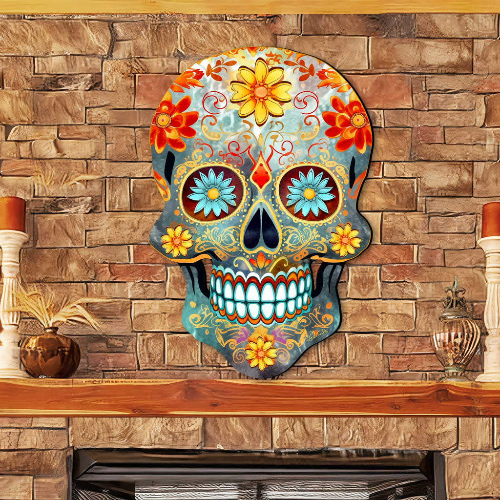 Sugar Skull Holiday Door Decor by G. DeBrekht - Halloween Decor - 8652793H
