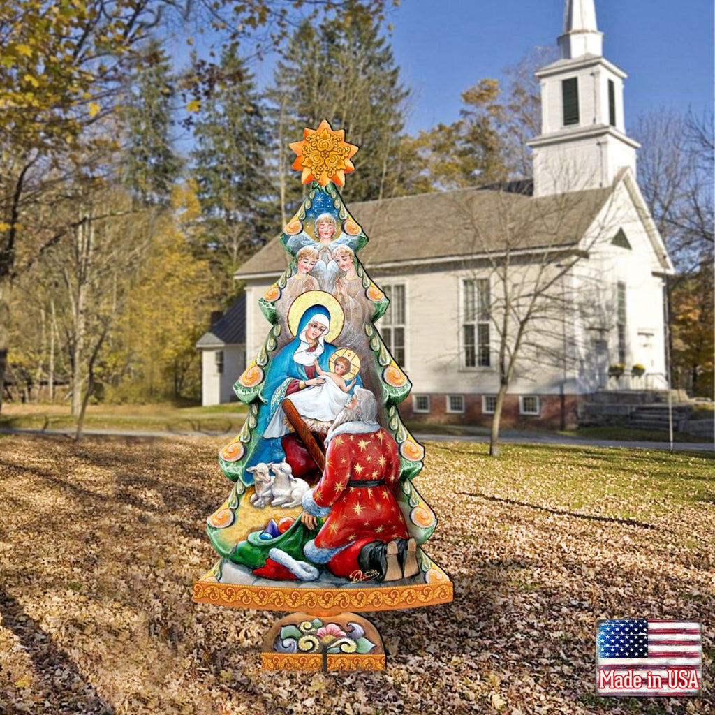 Adoration Nativity Tree Outdoor Decor by G. DeBrekht - Nativity Holiday Decor - 8128833F