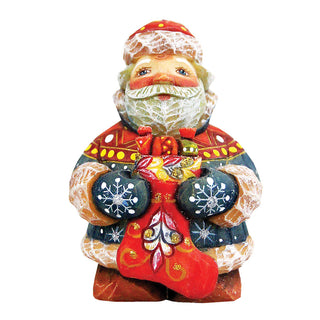 Stacking Surprise Santa Sculpted Hand-Painted Christmas Figurine by G. DeBrekht - Christmas Santa Snowman Decor - 651828