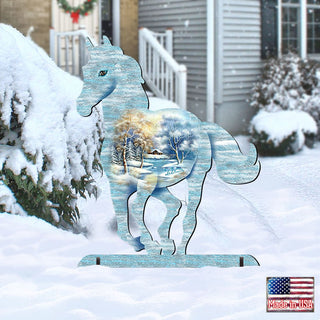 Running Pony Wildlife Outdoor Decor by G. DeBrekht - Wildlife Holiday Decor - 8198155F