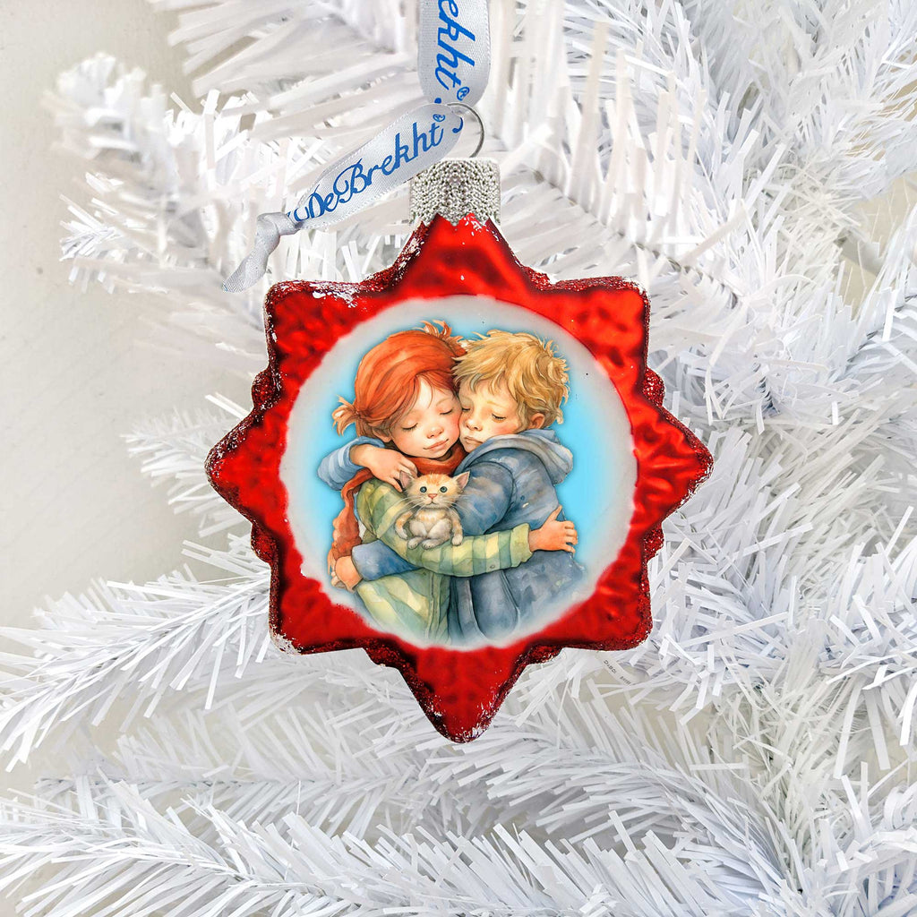 Brother and Sister Mercury Glass Ornaments by G. Debrekht - Christmas Decor - 776011