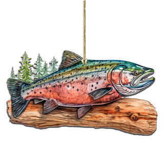Splendid Sockeye Wooden Ornaments by G.Debrekht - Wildlife Holiday Decor - 8710109-2