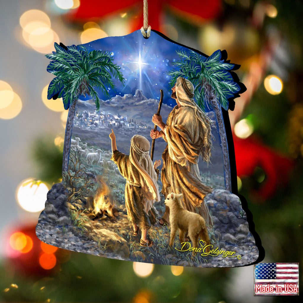 Shepherds Keeping Watch Wooden Ornaments by Gelsinger - Nativity Holiday Decor - 8161025-1838