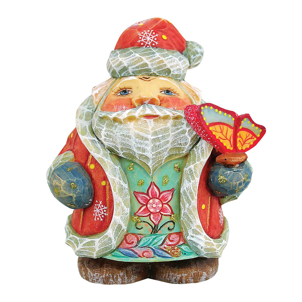 Spring Butterfly Santa Sculpted Hand-Painted Christmas Figurine by G. DeBrekht - Easter Spring Decor - 651826