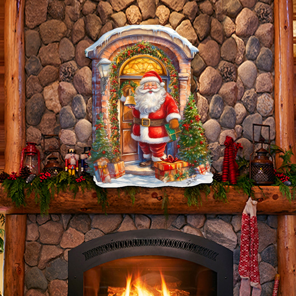 Knocking the door Santa Holiday Door Decor by G. Debrekht - Christmas Decor - 8611044H