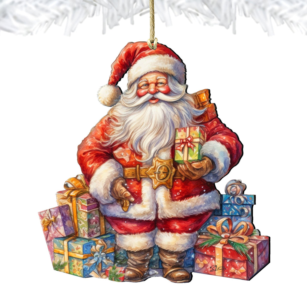 The Joy of Giving Wooden Ornaments by G. Debrekht Christmas Santa Snowman Decor - 8611081