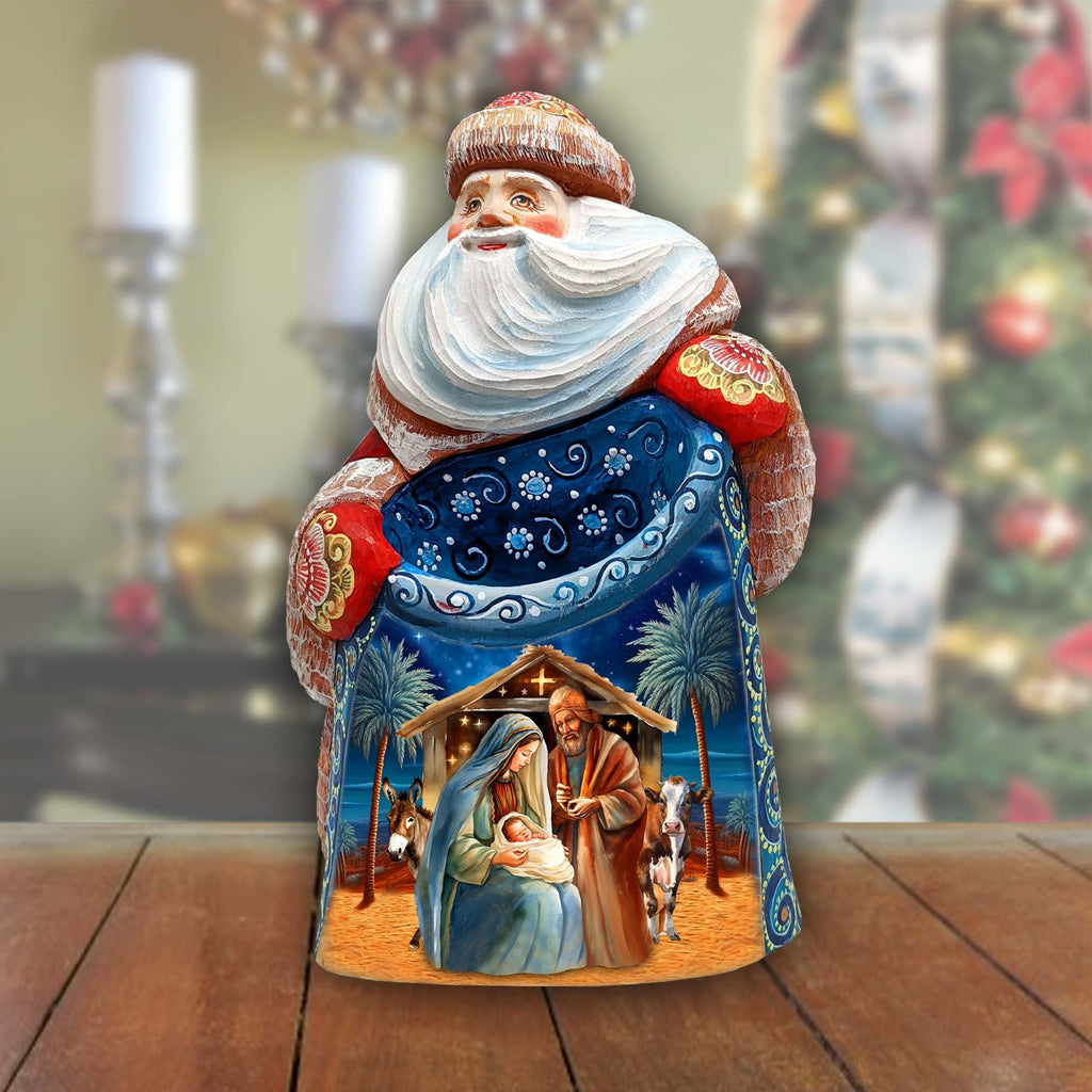 Born Under Bright Star Nativity Santa Hand-Painted WOODCARVED Masterpiece Figurine by G. DeBrekht - Nativity Holiday Decor - 8203019 *** PRE-ORDER - Handmade Just for You! ***