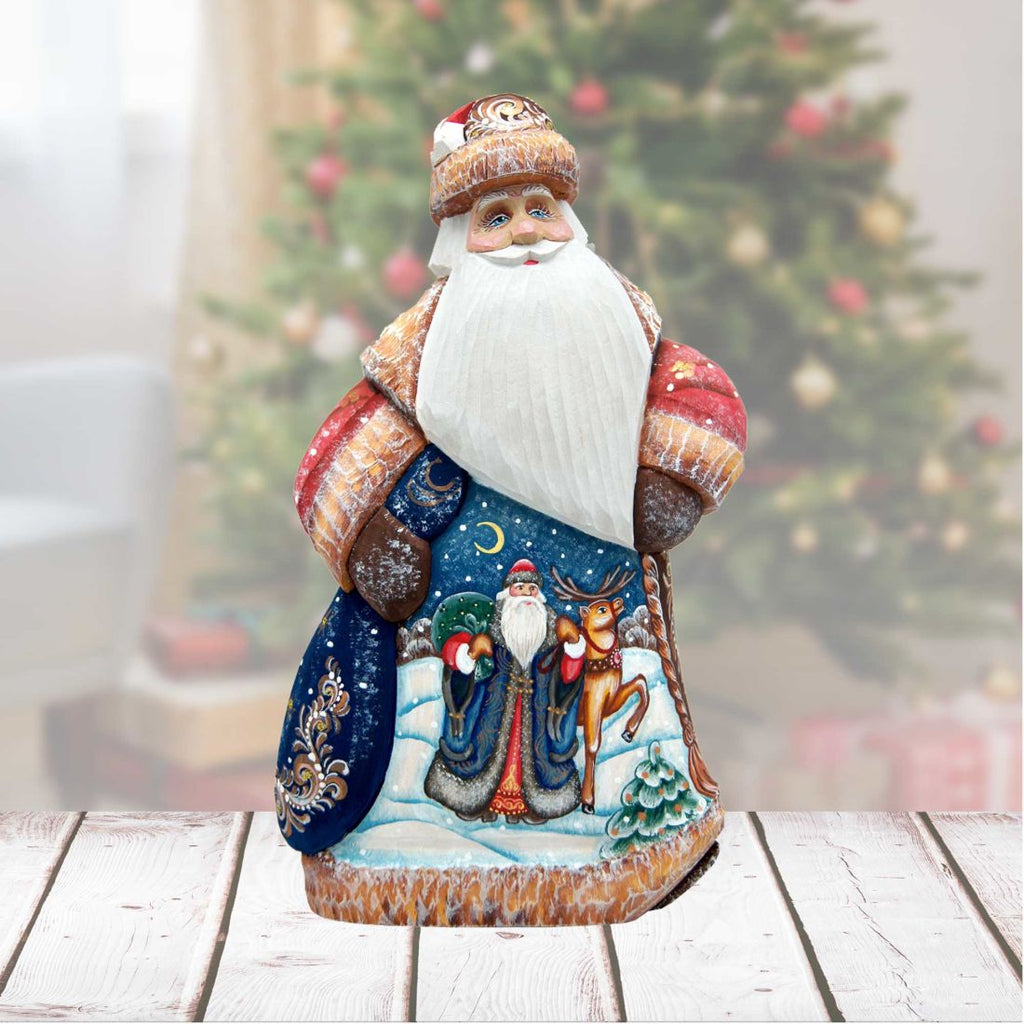 Frosting Story Santa Hand-Painted WOODCARVED Masterpiece by G. DeBrekht - Wildlife Holiday Decor - 8214821 *** PRE-ORDER - Handmade Just for You! ***