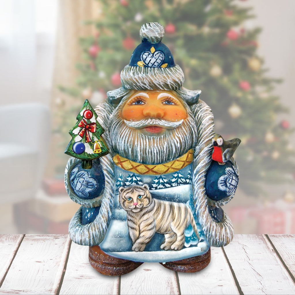 Cuddle Cub Santa Handcrafted Christmas Figurine - G. DeBrekht - Christmas Santa Snowman Decor - 533423