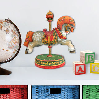 White Arabian Carousel Horse Holiday Outdoor Decor Large Ornament by G. DeBrekht - Carousel Holiday Decor - 8114041-2M