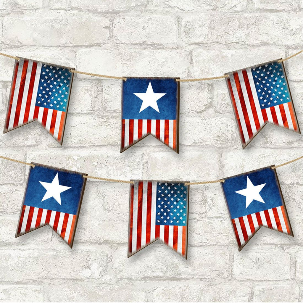 American Patriotic Composition Set of 15 Wall Block - American Patriotic Decor - 852760-S15