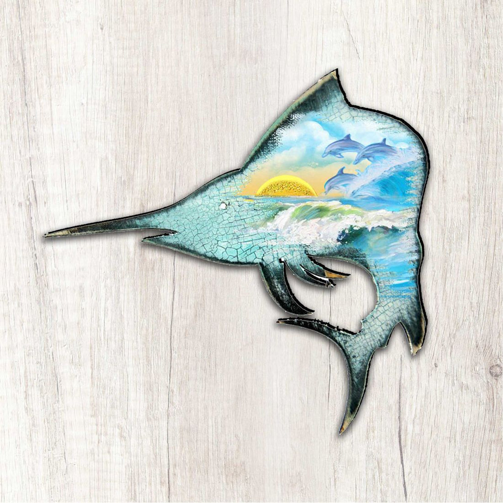 Marlin Fish Coastal Outdoor Decor Large Ornament by G. DeBrekht - Coastal Holiday Decor - 8198533M