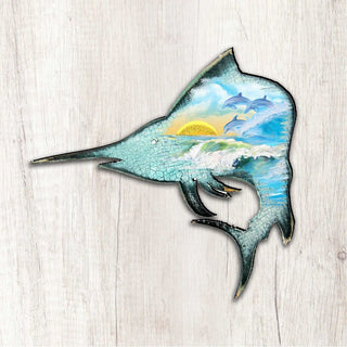 Marlin Fish Coastal Outdoor Decor Large Ornament by G. DeBrekht - Coastal Holiday Decor - 8198533M