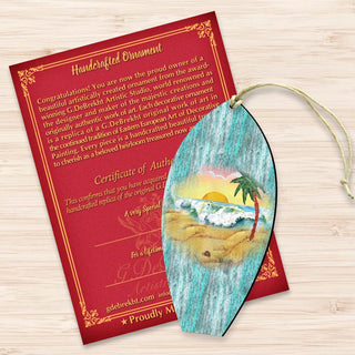 Surfboard Wooden Ornaments by G. DeBrekht - Coastal Holiday Decor - 8198522