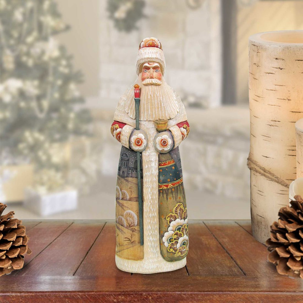 A Child Is Born Devotional Santa Hand-Painted Wood-Carved Masterpiece by G. Debrekht - Nativity Holiday Decor - 213012