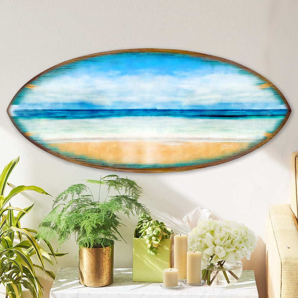 Ocean View Surfboard Coastal Wall Art by G. DeBrekht - Coastal Holiday Decor - 8490130HS
