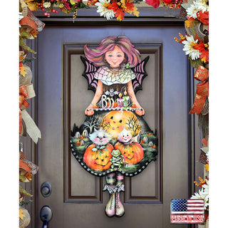 Pumpkin Fairy Halloween Door Decor by Jamie Mills-Price - Thanksgiving Halloween Decor - 8457412H