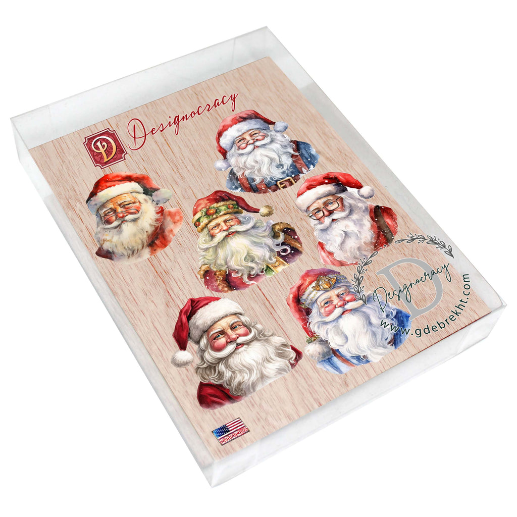 a christmas card with santa clauss on it