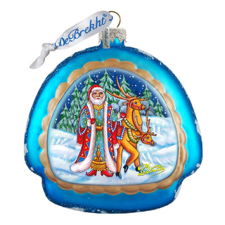Christmas Courier Rainbow Glass Ornament by G. Debrekht - Christmas Santa Snowman Decor - 756-024