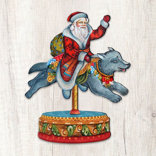 Carousel Wolf Holiday Outdoor Decor Large Ornament by G. DeBrekht - Carousel Holiday Decor - 8114049M