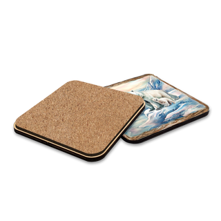 Polar Bear Wooden Cork Placemat and Coasters Gift Set of 7 by Nature Wonders Nature Wildlife Decor - 85404C-S7