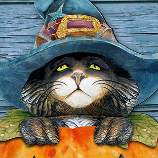 Black Cat Pumpkin Halloween Outdoor Decor by G. DeBrekht - Thanksgiving Halloween Decor - 8158416F