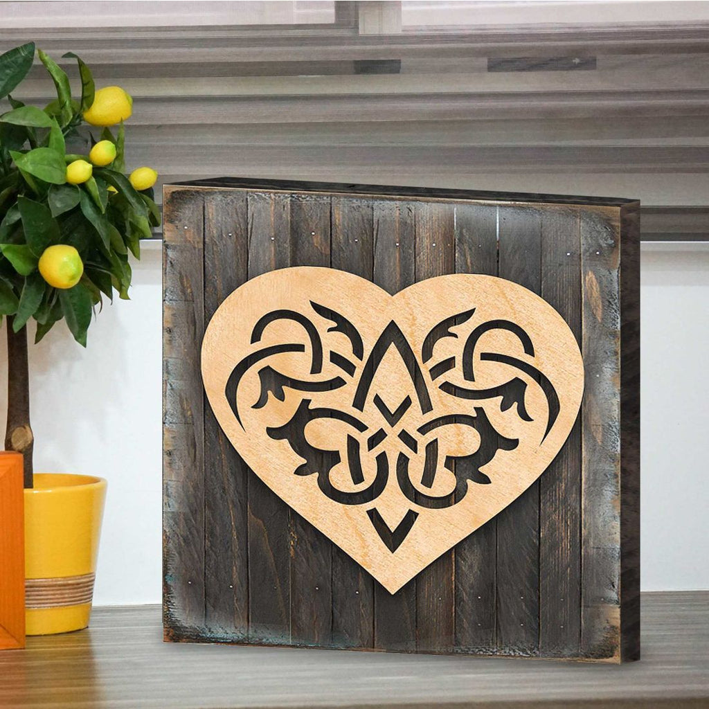 Celtic Heart Decor Art Wooden Wall Art by Celtic Art - Celtic Decor - 953166B