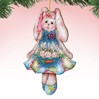 Pocketful of Bunnies Wooden Ornaments by Jamie Mills-Price - Easter Spring Decor - 8457705-MP