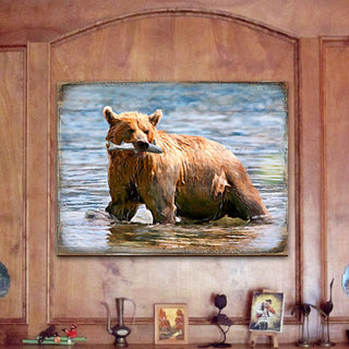 Bear Art Wooden Wall Art by Nature Wonders - Nature Wildlife Decor - 95297B