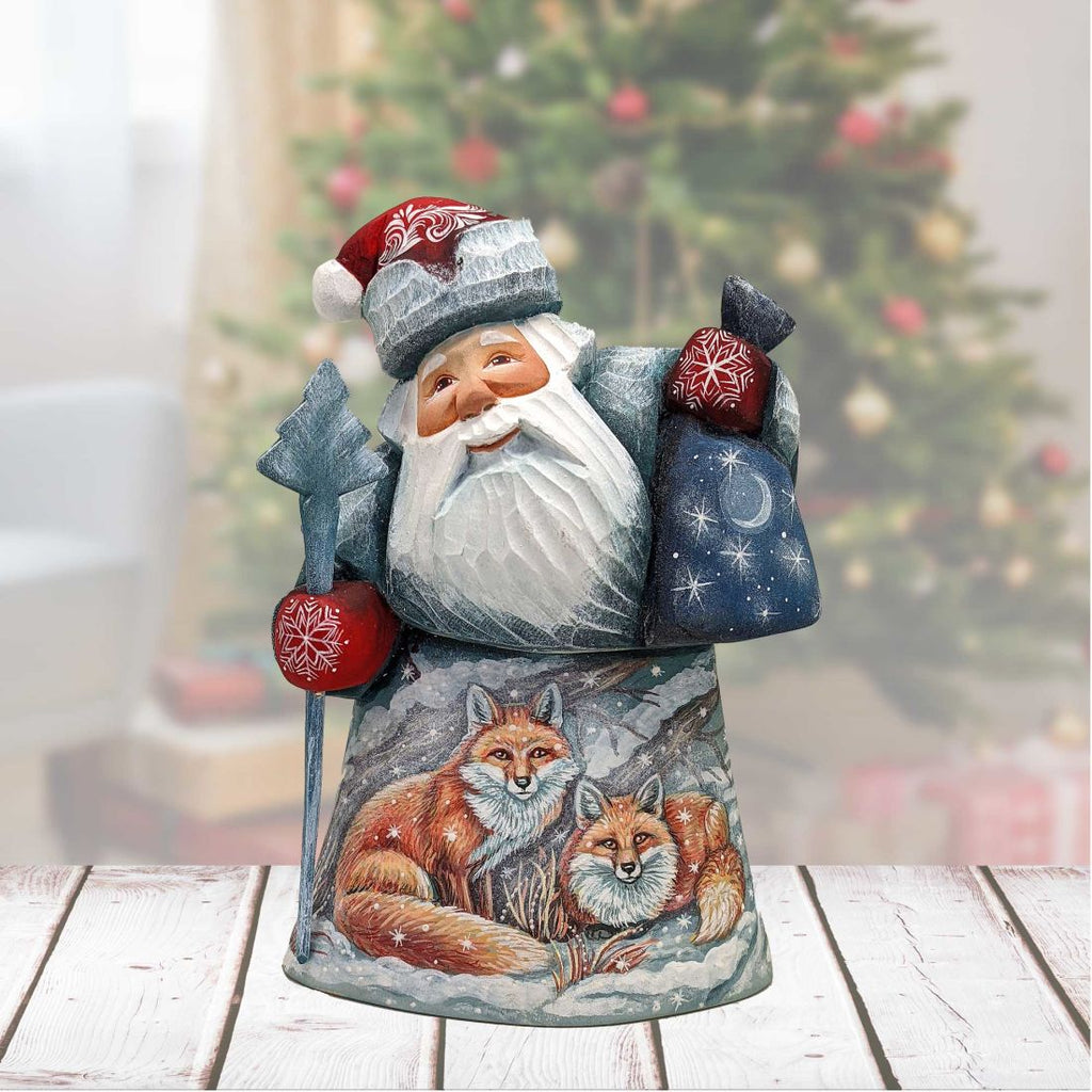 Resting Foxes Hand-Painted WOODCARVED Masterpiece by G. DeBrekht - Wildlife Holiday Decor - 821508-10 *** PRE-ORDER - Handmade Just for You! ***