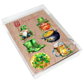 St. Patrick's Day Decorative Eco Wood Magnets Set of 6 by G. Debrekht - St. Patrick's Day Decor - 8090058G-S6