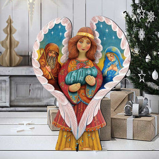 Holy Family Angel Outdoor Decor by G. DeBrekht - Nativity Holiday Decor - 8154107F