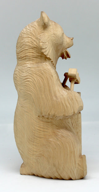 One-of-a-Kind Bear Shoemaker Wood carved Figurine 8.5