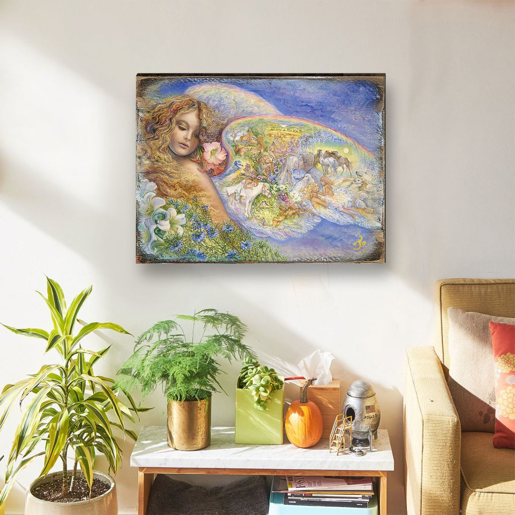 Wings of Love Fantasy Wooden Wall Art by Josephine Wall - Fantasy Decor - 852153-JW