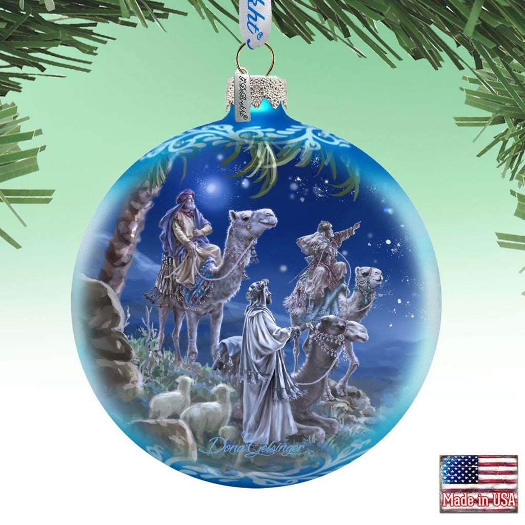 Let Us Adore Him Glass Ornament Limited Edition by D. Gelsinger - Nativity Holiday Decor - 73897-1839